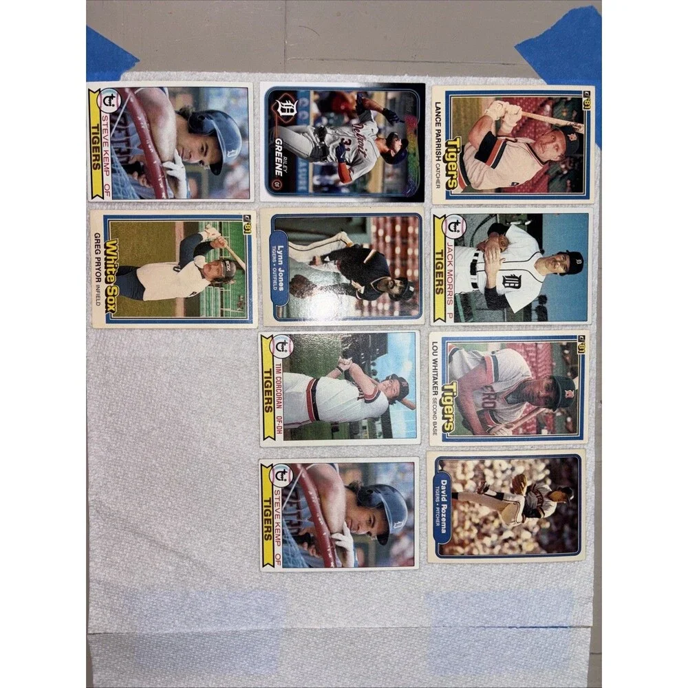 Detroit Tigers Card Lot + Whitaker + Morris + Parrish – 10 Cards